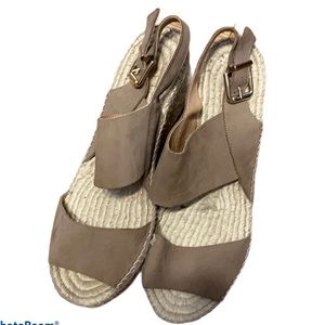 Tan espadrille wedges